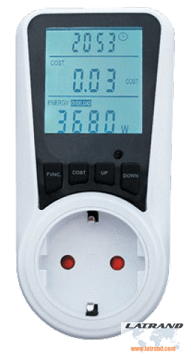 Mesureur de puissance, tarif double, affichage LCD, vérification de puissance, tension, fréquence, courant, 16A, 3680W, 230V Commel - C430-106