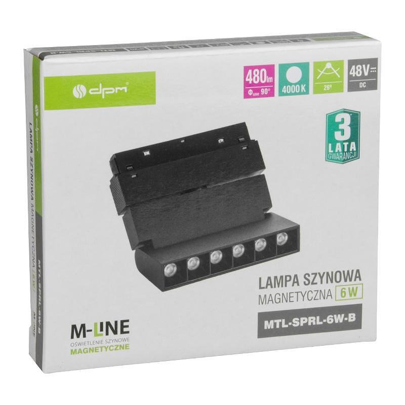 Lineare Lampe mit magnetischem Schienenelement, einstellbar M-LINE, schwarz, 6 W, 480 lm, 4000 K, DPM, MTL-SPRL-6W-B