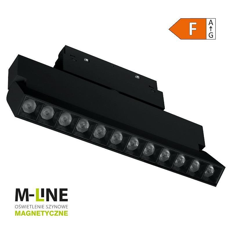 Lineare Lampe mit magnetischem Schienenelement, einstellbar M-LINE, schwarz, 12 W, 960 lm, 4000 K, DPM, MTL-SPRL-12W-B