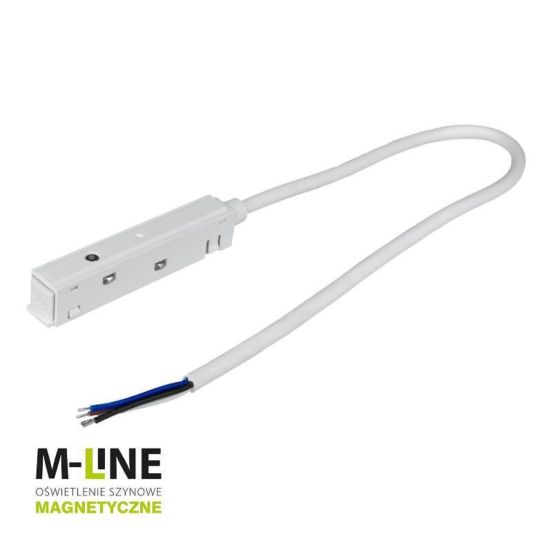 Connettore di alimentazione per binari magnetici con cavo, bianco, 1 m, DPM, MTL-PW