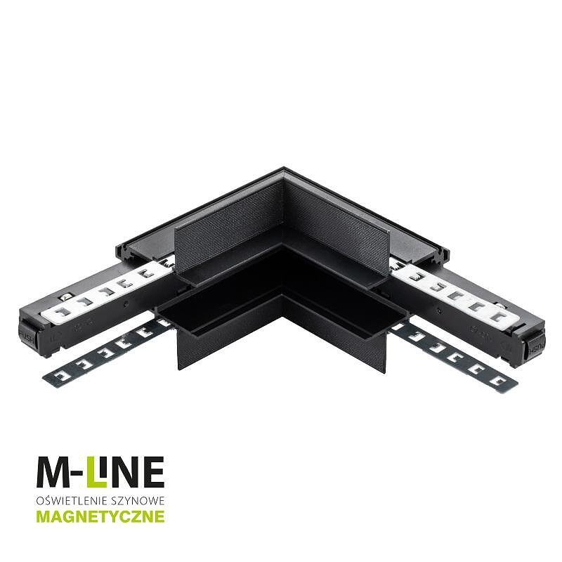 Verbinder für magnetische Schienen zur Innenmontage, Einbau M-LINE, schwarz