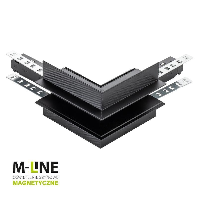 Anschluss für magnetische Schienen für Außenmontage, einbaubar M-LINE, schwarz, DPM, MTL-R-OL-B