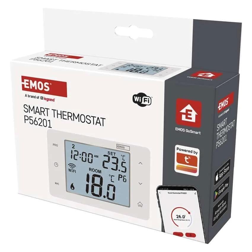 Termostat pentru încălzire și răcire 5…35 °C cu ecran LCD 2A Wi-Fi GoSmart EMOS