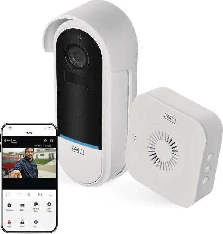Βιντεοκουμπί και κουδούνι με μπαταρία IP-15S Wi-Fi GoSmart EMOS