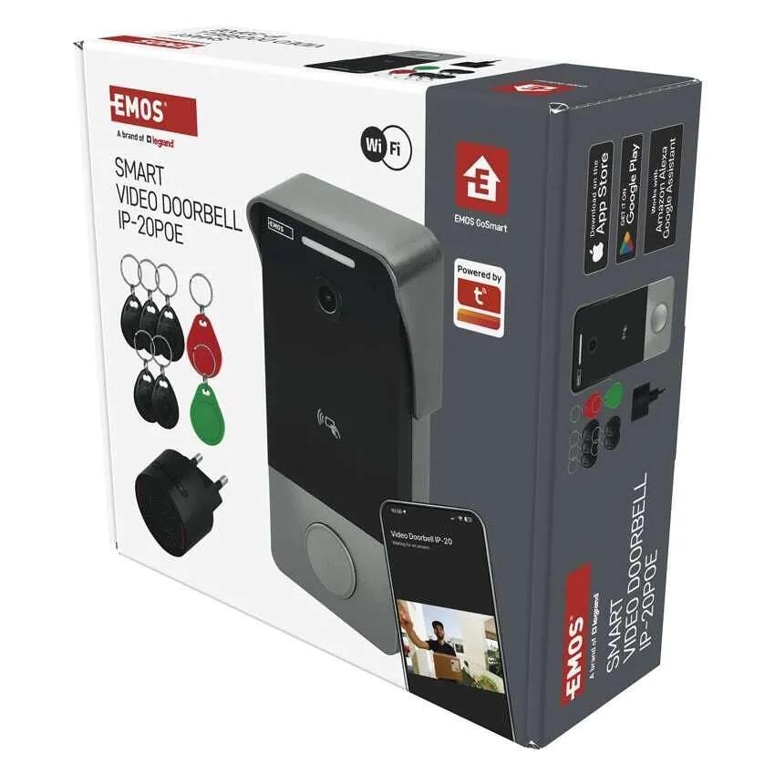 Video Button with RFID and Doorbell 12Vdc IP-20PoE Wi-Fi GoSmart EMOS