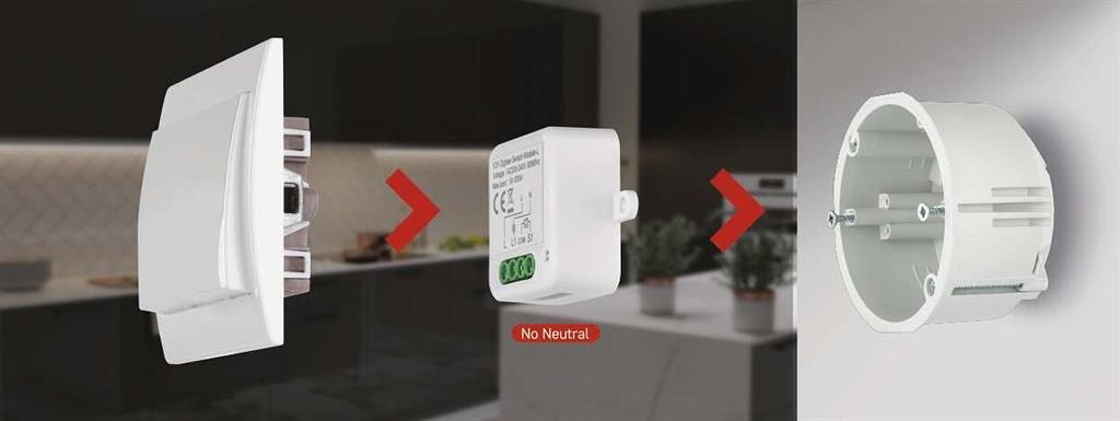 Микромодул Smart реле 1х On/Off 0.3A БЕЗ НЕУТРАЛА IP-2103SZ ZigBee GoSmart EMOS