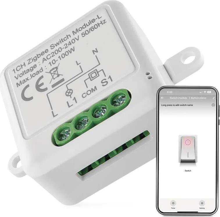 Micromódulo Smart relé 1x On/Off 0.3A SIN NEUTRO IP-2103SZ ZigBee GoSmart EMOS