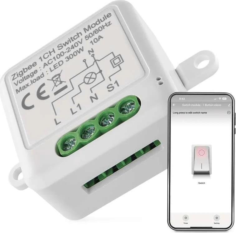 Micromódulo Smart relé 1x On/Off 10A requiere neutro IP-2101SZ ZigBee GoSmart EMOS