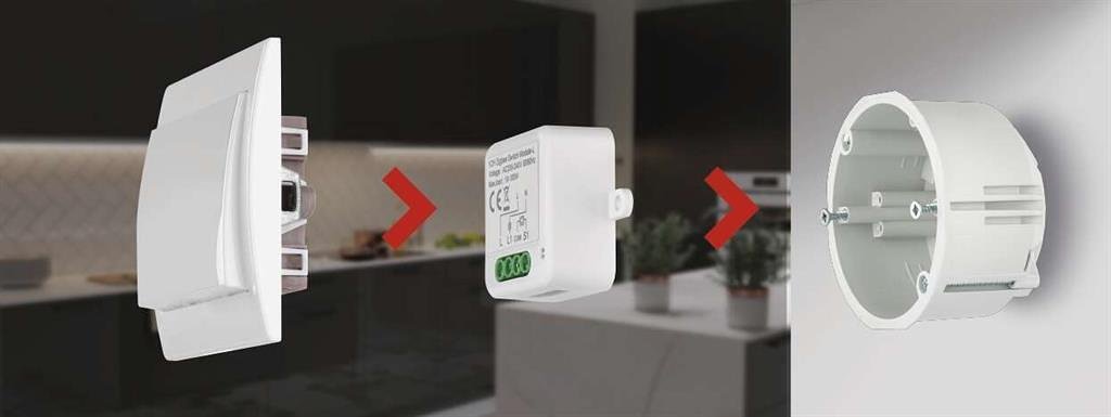 Micromódulo Smart relé 1x On/Off 10A requiere neutro IP-2101SZ ZigBee GoSmart EMOS