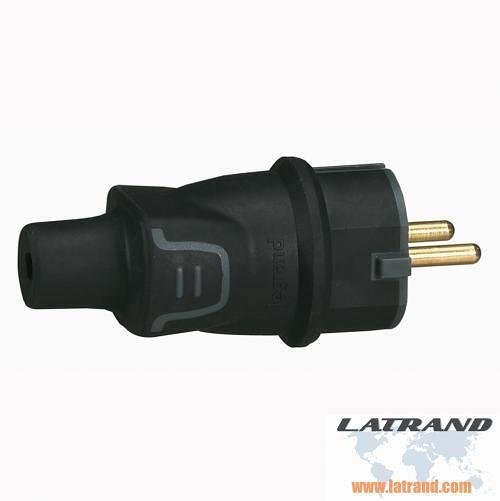 Prise français noir 2P+T 16A IP44 250V caoutchouté Legrand /10pcs/ - 50445