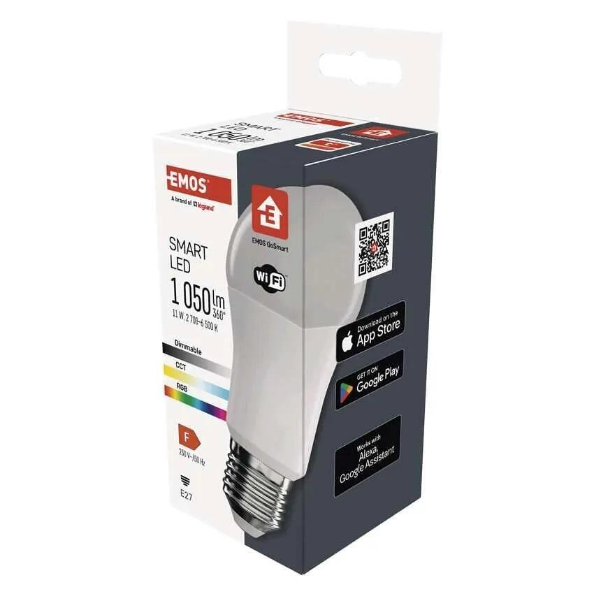 LED Lamp 11W RGBW E27 A60 1050lm 200° dimmable 20000h Wi-Fi GoSmart EMOS