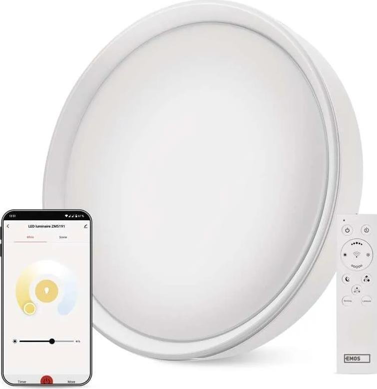 LED Ceiling Light DN400 30W CCT 1800lm 115° dimmable 30000h IP20 Wi-Fi GoSmart EMOS