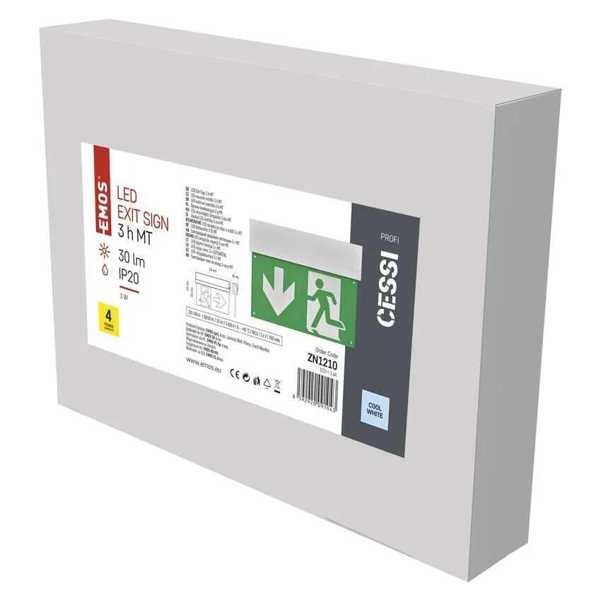 Éclairage d'urgence LED 1W 5000K 30lm 3h IP20 montage suspendu CESSI EMOS