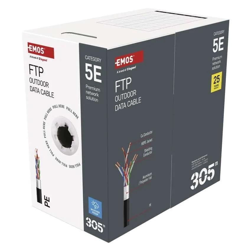 Καλώδιο Cat.5e F/UTP PE Fca μαύρο – 305m EMOS