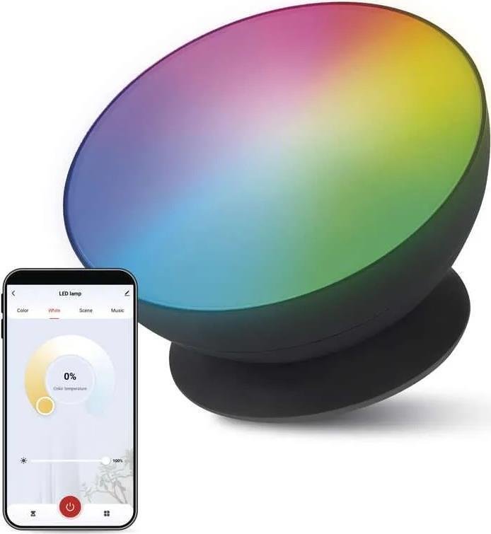 Spot LED Ø175 7W RGBW 330lm graduable 20000h IP20 noir Wi-Fi GoSmart EMOS