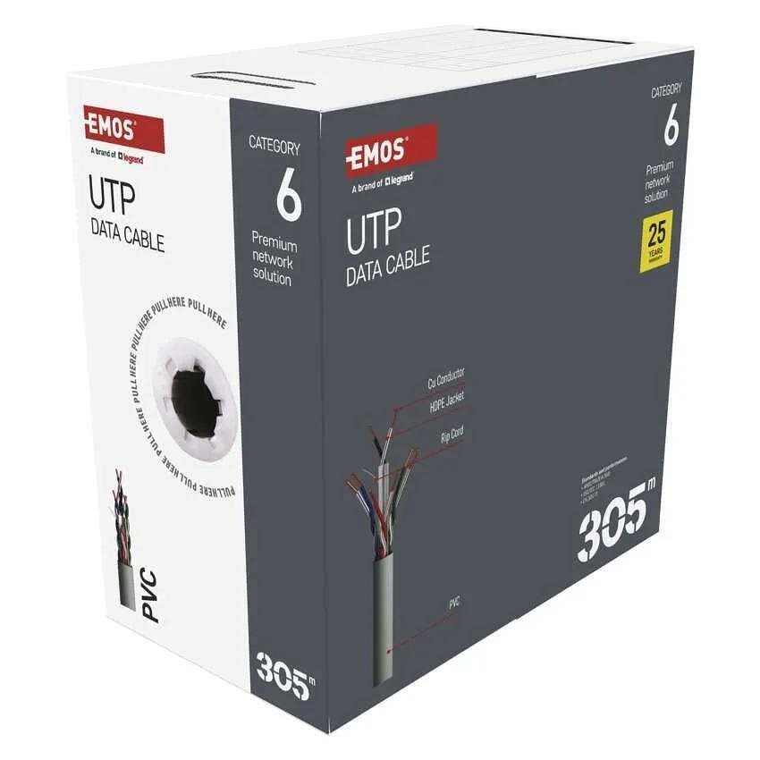 Καλώδιο Cat.6 U/UTP PVC Eca γκρι – 305m EMOS