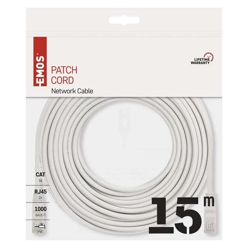 Καλώδιο σύνδεσης Cat.5e U/UTP PVC γκρι – 15m EMOS