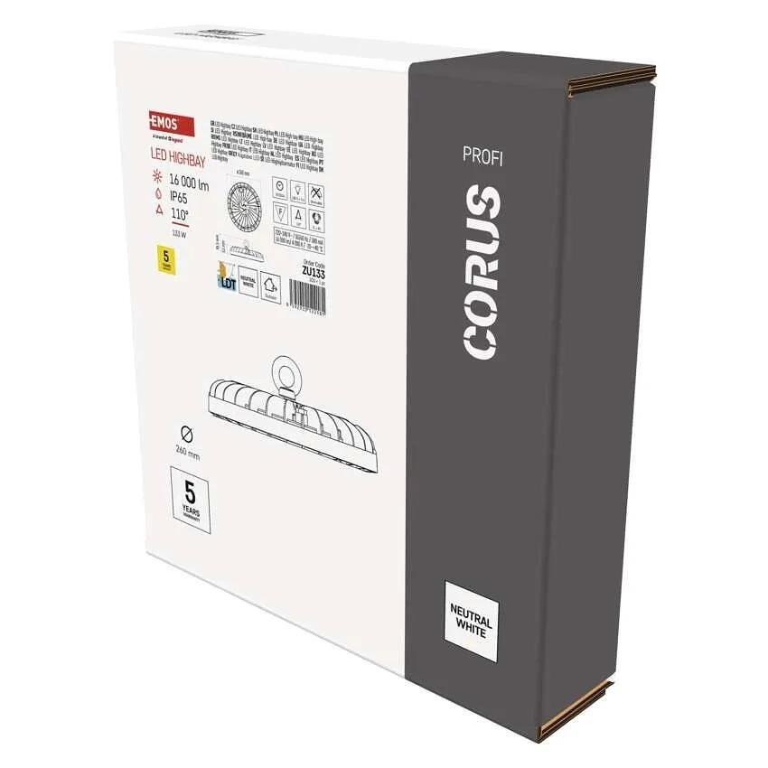 Corps d'éclairage LED High Bay 133W 4000K 16000lm 110° 50000h IP65 CORUS EMOS