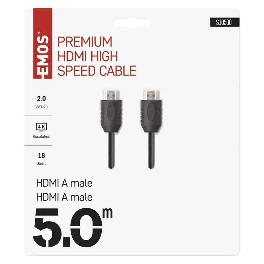 Καλώδιο HDMI 2.0 A/M-A/M PVC μαύρο – 5m EMOS