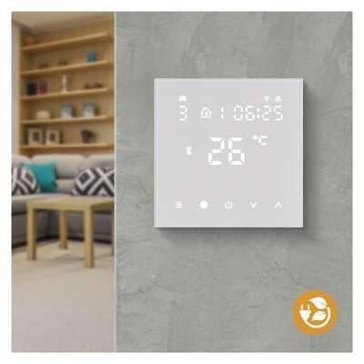 Termostat pentru încălzire electrică în podea 1…70 °C cu ecran LCD 16A pentru încorporare alb Wi-Fi GoSmart EMOS