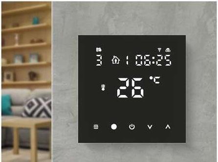 Termostato para calefacción por suelo eléctrico 1…70 °C con pantalla LCD 16A empotrable negro Wi-Fi GoSmart EMOS