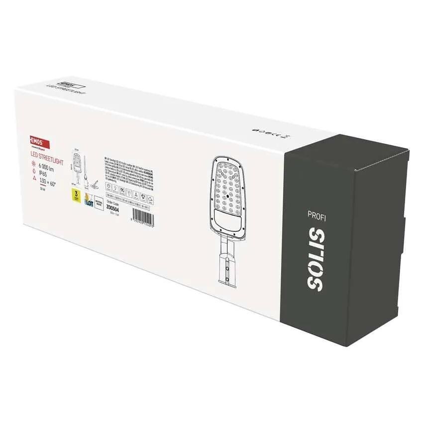 Corpo illuminante stradale LED 50W 4000K 6000lm 130° x 60° 36000h IP65 SOLIS EMOS