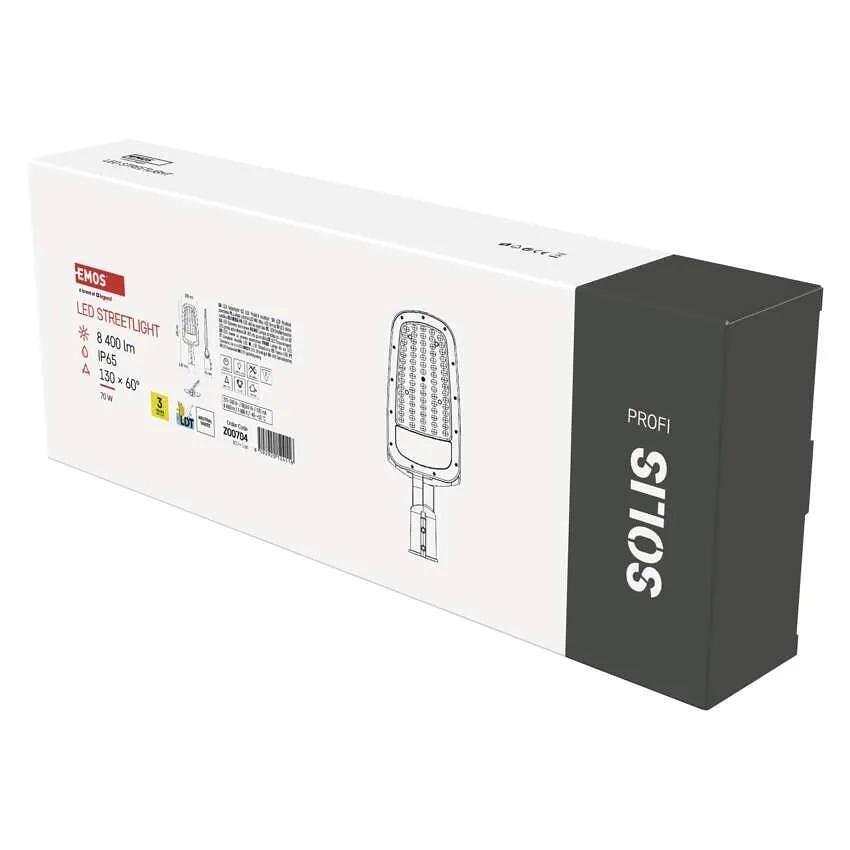 Corpo illuminante stradale LED 70W 4000K 8400lm 130° x 60° 36000h IP65 SOLIS EMOS
