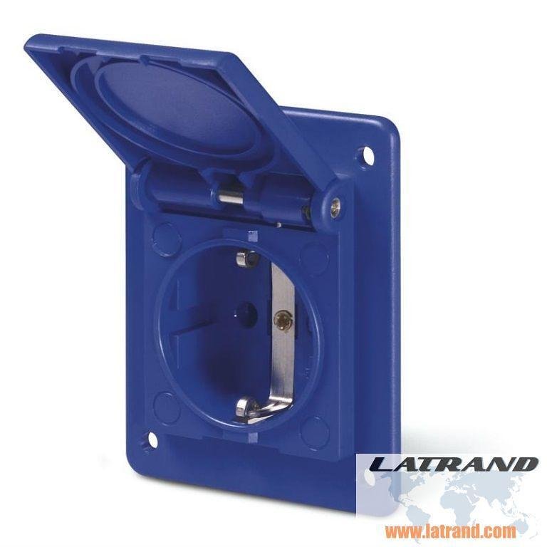 Schuko socket 2P+E 16A IP44 Domo series panel mounting 70x87mm - 570.4062