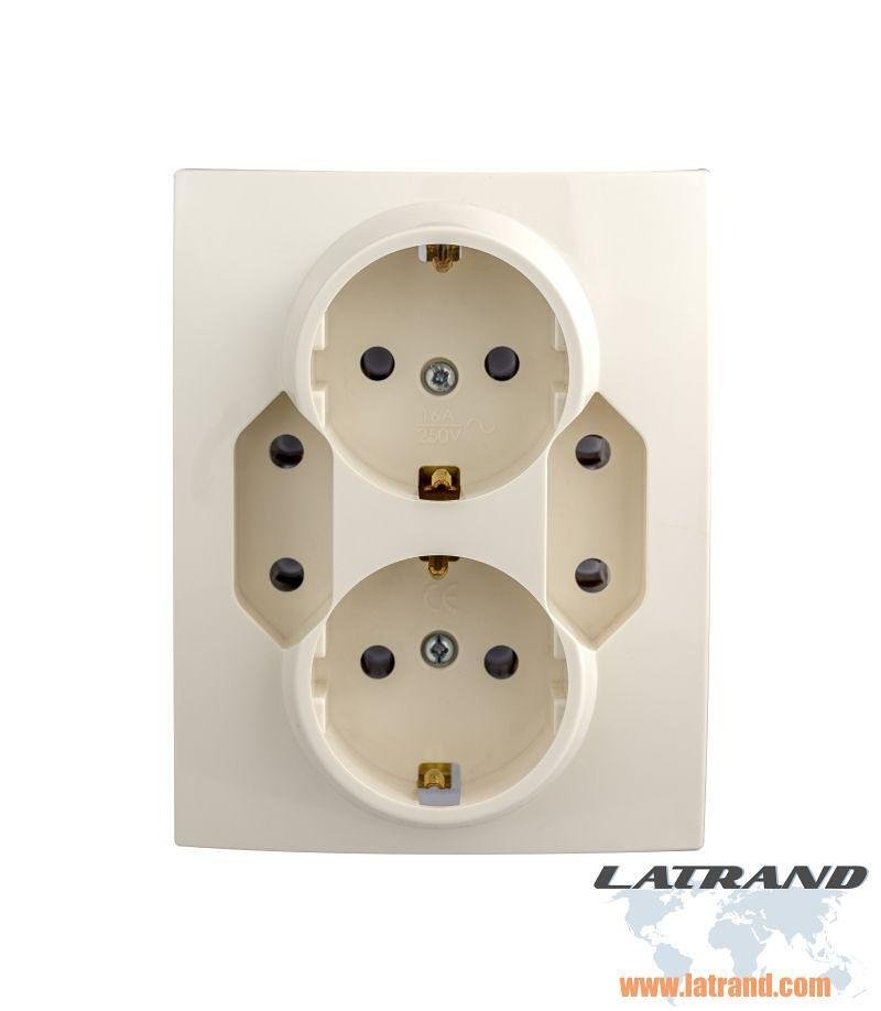 Contact quadruple Carré, Couleur Crème Atra - 5402
