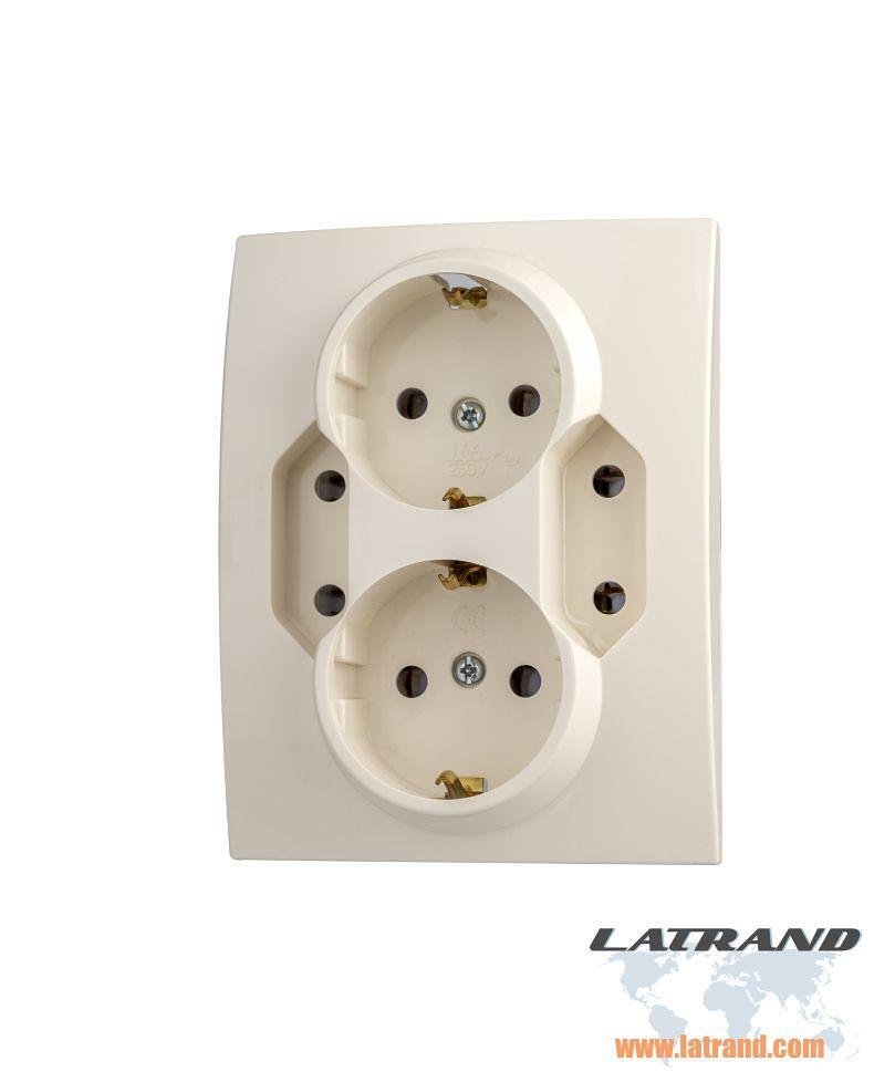 Quadruple Socket Kare, Cream Color from Atra - 5402