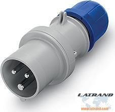 Fiche industrielle 2P+E 16 A IP54 série Optima Scame - 213.1633