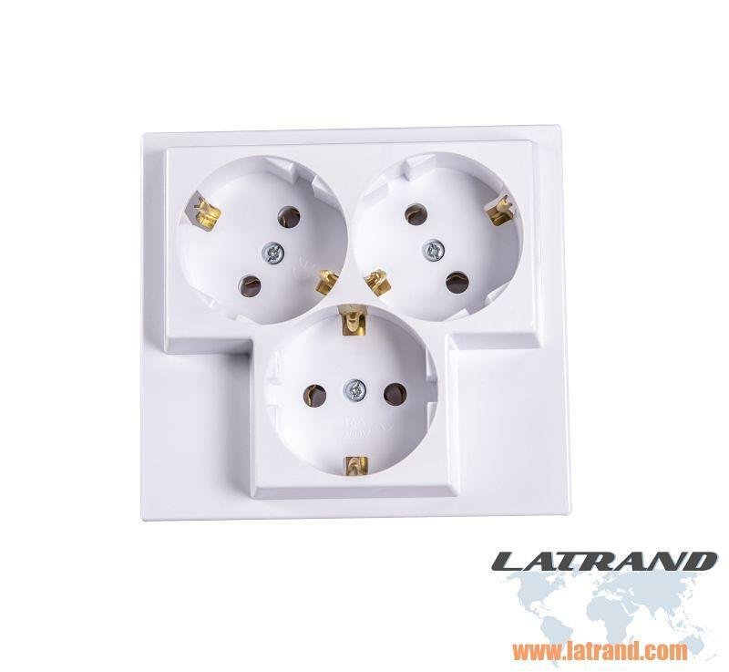 Contact triple Atra blanc pour encastrement dans une prise unitaire - 5305