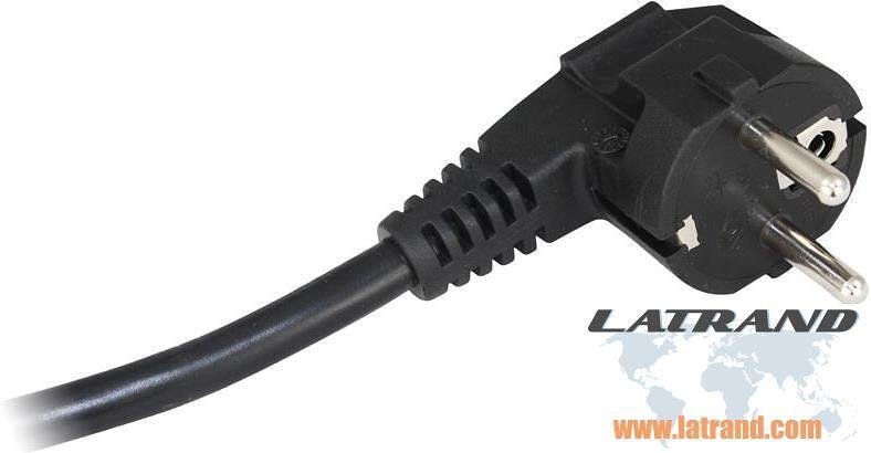 Câble caoutchouté noir avec fiche en L H05RR-F 3x2,5mm2 1,5 mètres Commel - C0631