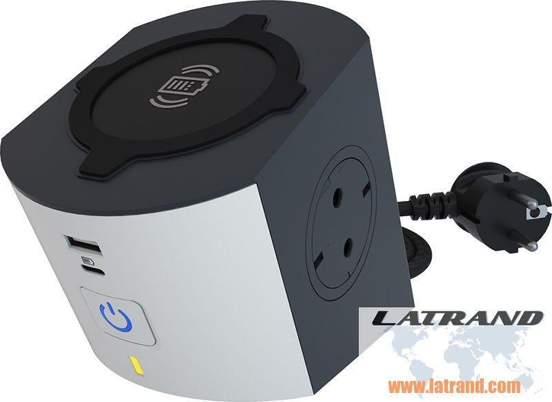 Verteiler weiß 2x2P+E mit Kabel 2 Meter mit kabellosem Ladegerät 10W und USB A+C Corner NEW Legrand 694506
