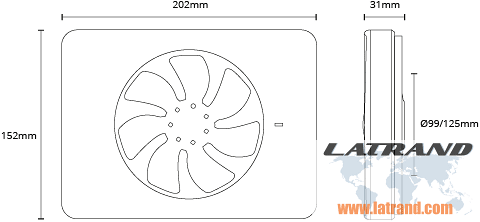 Ventilatore Intellivent f100-120mm, colore Bianco, 134m3/h, 5.5W, 21dB Fresh - V197276, FRESH & PAX