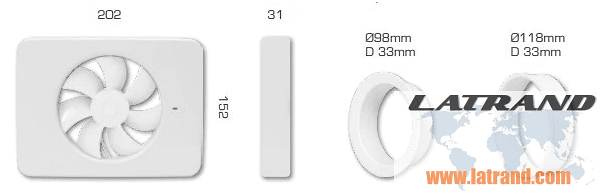Ανεμιστήρας Intellivent φ100-120mm, χρώμα Λευκό, 134m³/h, 5.5W, 21dB Fresh - V197276, FRESH & PAX