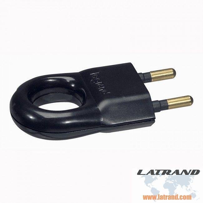 Plug black 2P 6A 250V - 50163
