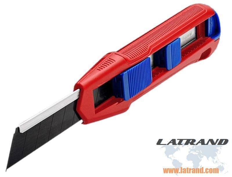 Coltello da modello con corpo in magnesio, barra di stabilizzazione e 2 lame di ricambio Cutix Knipex - K9010165BK
