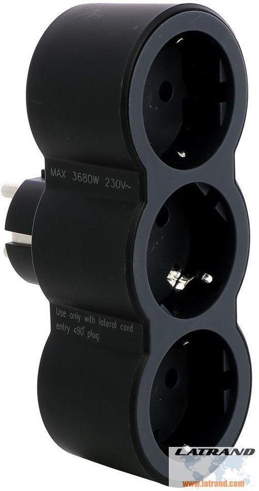 Προσαρμογέας πρίζας 3x Schuko μαύρος NEW Legrand - 694519