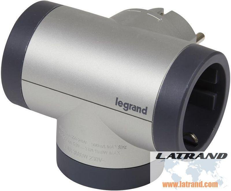 Adattatore per 2 Schuko a T girevole con USB A+C alluminio NEW Legrand - 694524