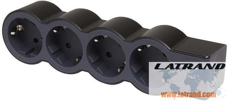 Power Strip 4x2P+E without cable Standard NEW Legrand 694576 BLACK