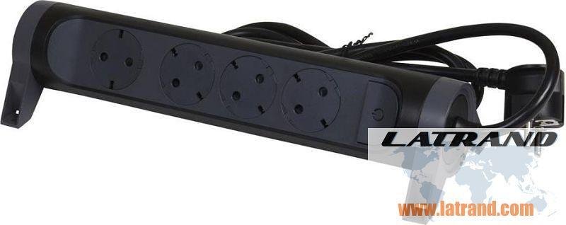 Distribuidores 4x2P+E con cable 1.5 metros / 1.5mm² Premium NEW Legrand 694530 NEGRO