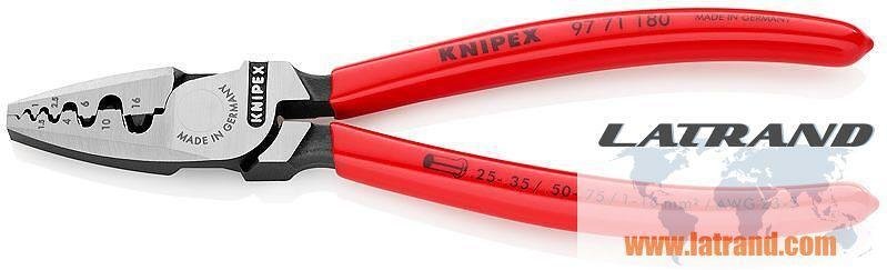 Clește pentru crimpat mâneci de cablu mâner roșu 0.25 mm²-16 mm² - K9771180