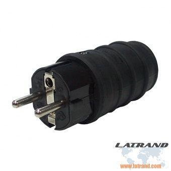 Βύσμα μαύρο 2P+T 16A IP44 250V καουτσούκ GAO - 0145H