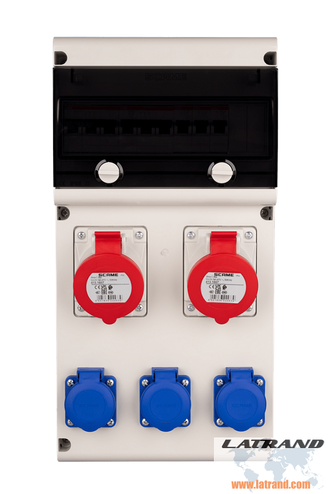 Panel 632.4520 Type A Assembled with Scame Industrial Sockets and ABB Current Protection - 632.4520-A