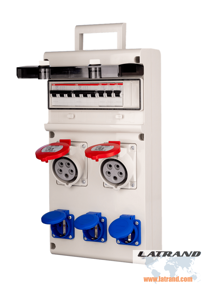 Tableau 632.4520 type A assemblé avec contacts industriels Scame et protections de courant ABB - 632.4520-A