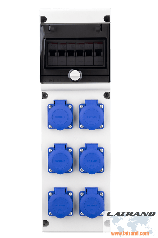Quadro 632.3530 tipo A assemblato con connettori industriali Scame e protezioni di corrente ABB - 632.3530-A
