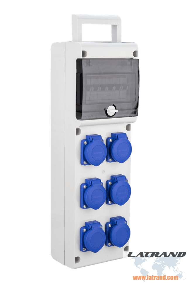 Quadro 632.3530 tipo A assemblato con connettori industriali Scame e protezioni di corrente ABB - 632.3530-A