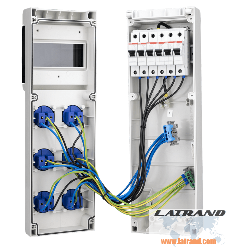 Tablero 632.3530 tipo A ensamblado con contactos industriales Scame y protecciones de corriente ABB - 632.3530-A