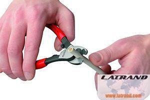 Kabelschere zum Schneiden von Kabeln bis 50mm² mit Doppelklinge, roter Griff 165mm, Knipex - K9511165A